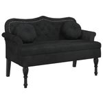 Casa si Gradina - Mobilier - Canapele si coltare - Banchete - Bancheta cu perne, negru, 120,5x65x75 cm, catifea - Infinity.ro