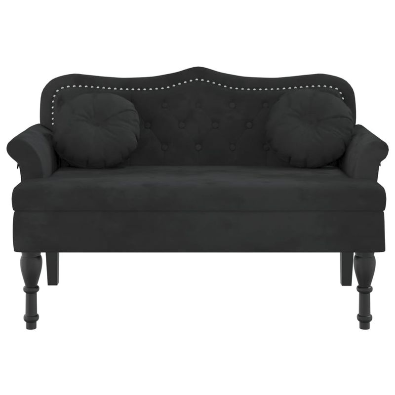 Casa si Gradina - Mobilier - Canapele si coltare - Banchete - Bancheta cu perne, negru, 120,5x65x75 cm, catifea - Infinity.ro