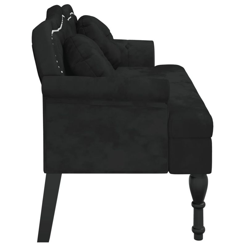 Casa si Gradina - Mobilier - Canapele si coltare - Banchete - Bancheta cu perne, negru, 120,5x65x75 cm, catifea - Infinity.ro