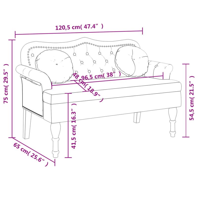Casa si Gradina - Mobilier - Canapele si coltare - Banchete - Bancheta cu perne, negru, 120,5x65x75 cm, catifea - Infinity.ro