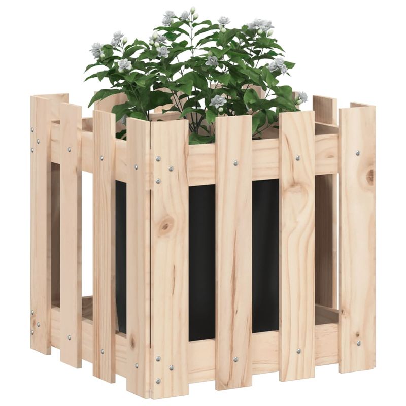 Casa si Gradina - Gradinarit si plante - Plante si ghivece - Ghivece si suporturi - Jardiniera gradina design gard, 40x40x40 cm, lemn masiv de pin - Infinity.ro