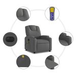 Ingrijire personala si Cosmetice - Sanatate si wellness - Articole wellness - Fotolii de masaj - Fotoliu electric de masaj rabatabil, gri inchis, textil - Infinity.ro
