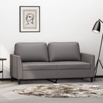 Casa si Gradina - Mobilier - Canapele si coltare - Canapele - Canapea cu 2 locuri, gri, 140 cm, piele ecologica - Infinity.ro