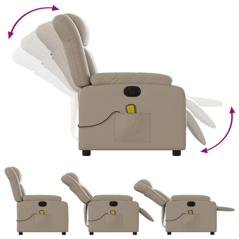 Ingrijire personala si Cosmetice - Sanatate si wellness - Articole wellness - Fotolii de masaj - Fotoliu electric masaj rabatabil, cappuccino, piele ecologica - Infinity.ro