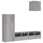 Casa si Gradina - Mobilier - Comode si corpuri - Comode - Unitati TV de perete, 4 piese, gri sonoma, lemn prelucrat - Infinity.ro