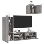Casa si Gradina - Mobilier - Comode si corpuri - Comode - Unitati TV de perete, 4 piese, gri sonoma, lemn prelucrat - Infinity.ro