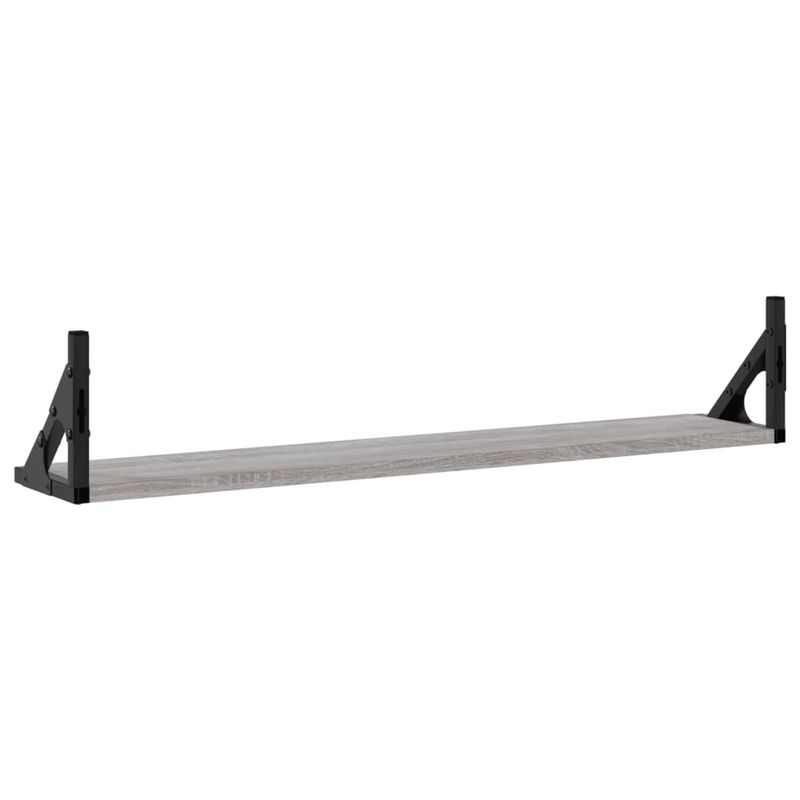Casa si Gradina - Mobilier - Biblioteci si rafturi - Rafturi - Rafturi de perete, 2 buc., gri sonoma, 80x15x15,5 cm, lemn - Infinity.ro