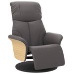 Casa si Gradina - Mobilier - Scaune si fotolii - Fotolii - Fotoliu rabatabil cu suport de picioare, gri, piele ecologica - Infinity.ro