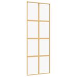 Casa si Gradina - Constructii - Usi interior, exterior si garaj - Usi garaj - Usa glisanta auriu 76x205 cm sticla ESG transparenta/aluminiu - Infinity.ro