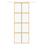 Casa si Gradina - Constructii - Usi interior, exterior si garaj - Usi garaj - Usa glisanta auriu 76x205 cm sticla ESG transparenta/aluminiu - Infinity.ro