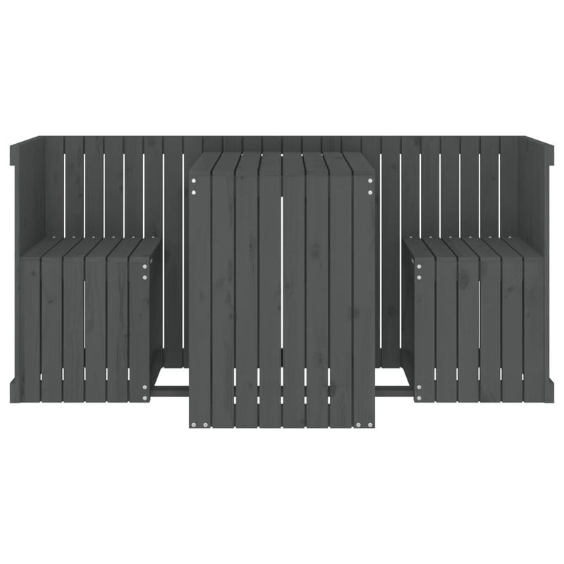 Casa si Gradina - Gradina si terasa - Mobilier exterior - Seturi mobila gradina - Set de balcon cu 2 locuri, gri, lemn masiv de pin - Infinity.ro