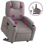 Ingrijire personala si Cosmetice - Sanatate si wellness - Articole wellness - Fotolii de masaj - Fotoliu rabatabil de masaj cu ridicare, gri taupe, textil - Infinity.ro