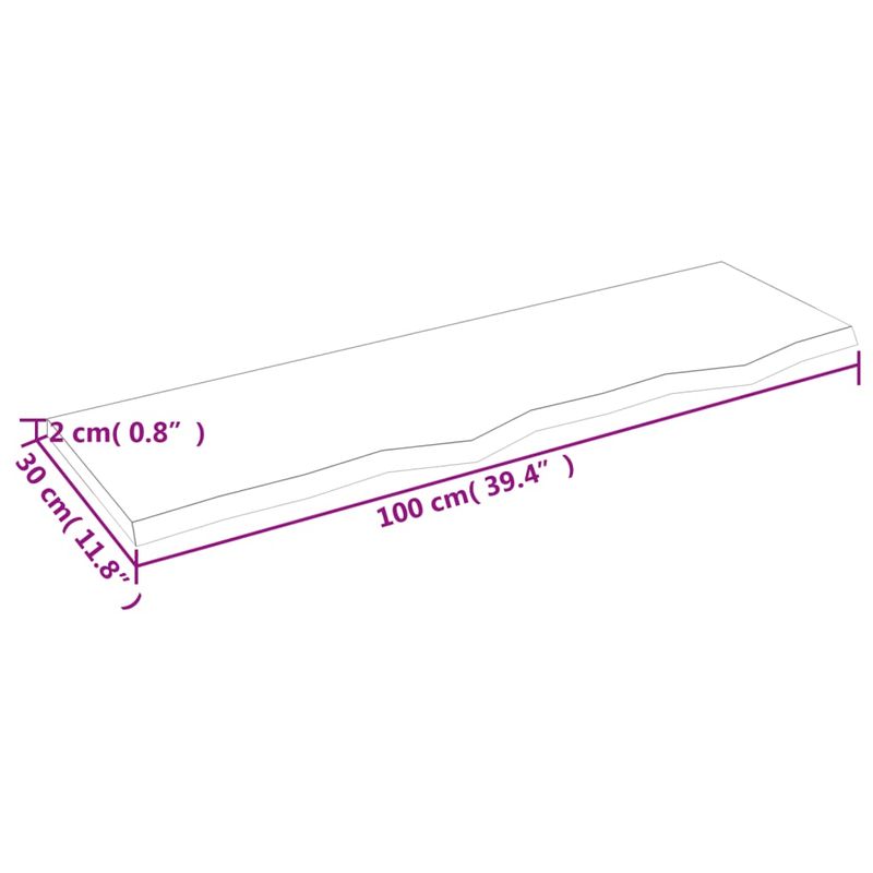 Casa si Gradina - Mobilier - Mobilier baie - Blaturi baie - Blat de baie, maro deschis, 100x30x2 cm, lemn masiv tratat - Infinity.ro