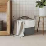 Casa si Gradina - Mobilier - Organizare si depozitare - Cutii depozitare - Cos de depozitare, gri și alb, diametru 51x33 cm, bumbac - Infinity.ro
