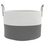 Casa si Gradina - Mobilier - Organizare si depozitare - Cutii depozitare - Cos de depozitare, gri și alb, diametru 51x33 cm, bumbac - Infinity.ro