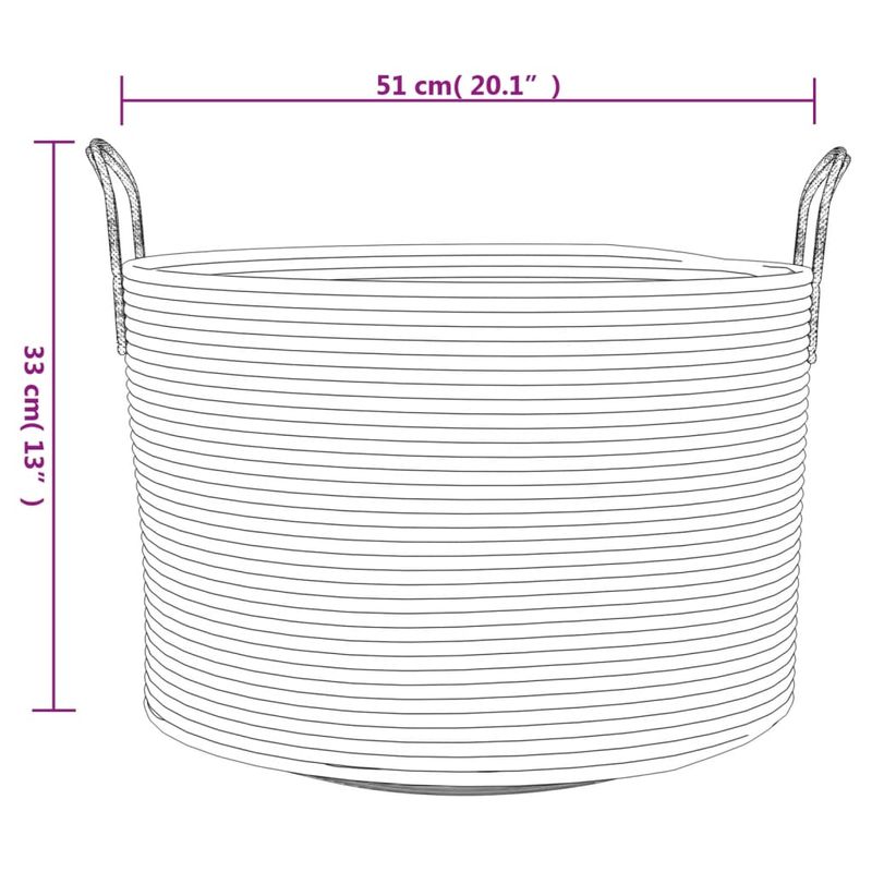 Casa si Gradina - Mobilier - Organizare si depozitare - Cutii depozitare - Cos de depozitare, gri și alb, diametru 51x33 cm, bumbac - Infinity.ro