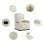 Casa si Gradina - Mobilier - Scaune si fotolii - Fotolii - Fotoliu rabatabil cu ridicare, crem, piele ecologica - Infinity.ro