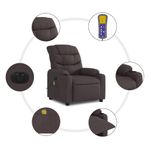 Ingrijire personala si Cosmetice - Sanatate si wellness - Articole wellness - Fotolii de masaj - Fotoliu electric de masaj rabatabil, maro inchis, textil - Infinity.ro