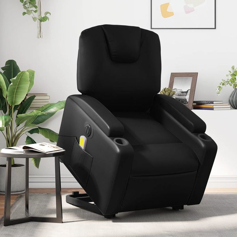 Ingrijire personala si Cosmetice - Sanatate si wellness - Articole wellness - Fotolii de masaj - Fotoliu electric masaj rabatabil cu ridicare, negru - Infinity.ro