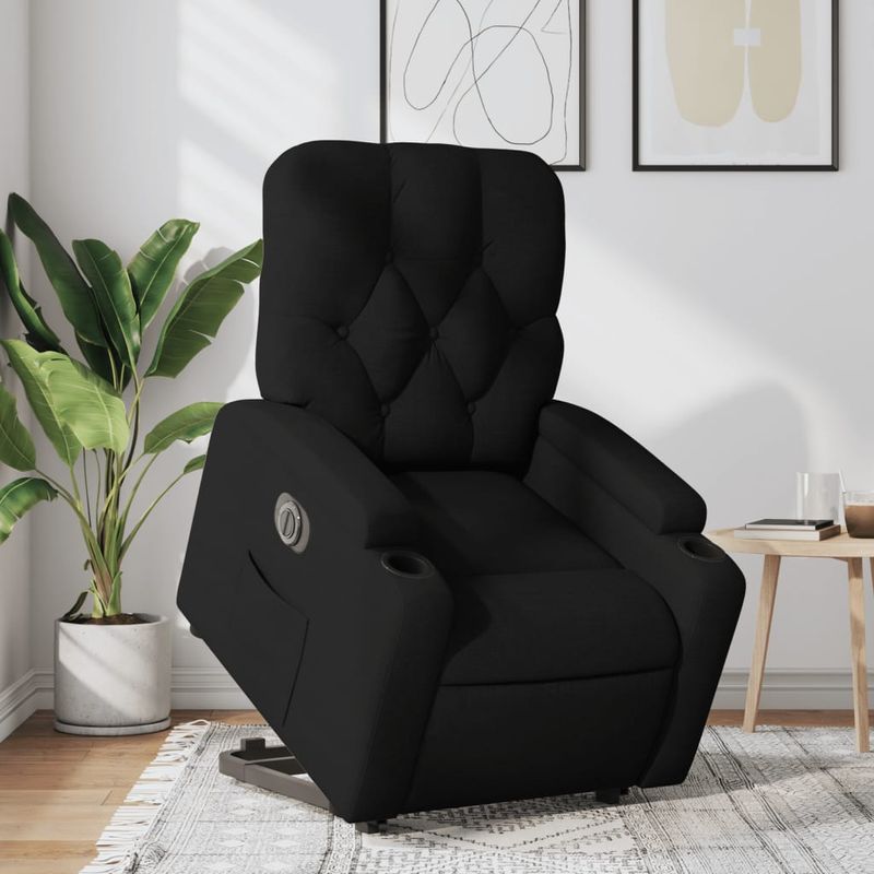 Casa si Gradina - Mobilier - Scaune si fotolii - Fotolii - Fotoliu electric rabatabil cu ridicare, negru, textil - Infinity.ro