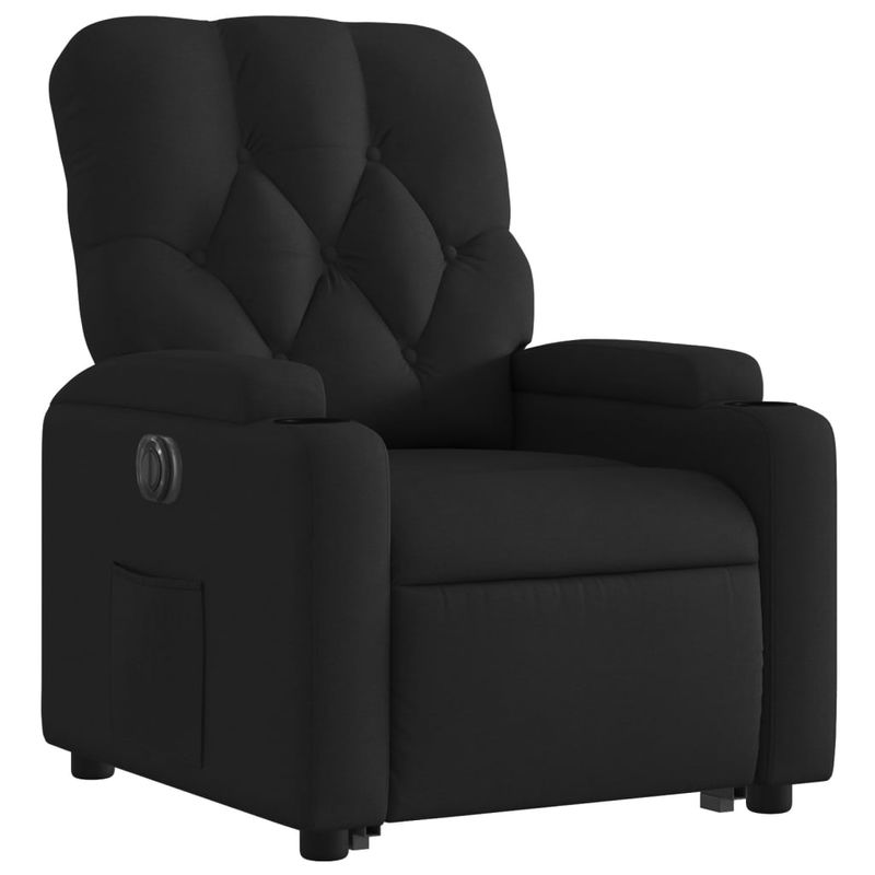 Casa si Gradina - Mobilier - Scaune si fotolii - Fotolii - Fotoliu electric rabatabil cu ridicare, negru, textil - Infinity.ro