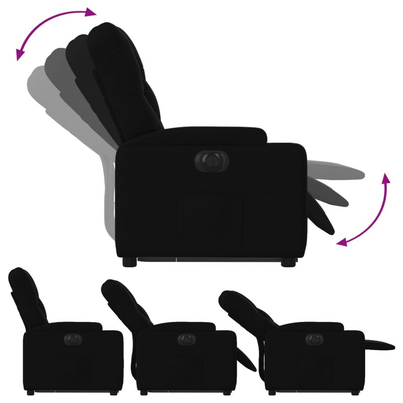 Casa si Gradina - Mobilier - Scaune si fotolii - Fotolii - Fotoliu electric rabatabil cu ridicare, negru, textil - Infinity.ro