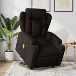 Ingrijire personala si Cosmetice - Sanatate si wellness - Articole wellness - Fotolii de masaj - Fotoliu electric masaj rabatabil cu ridicare maro inchis textil - Infinity.ro