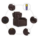 Ingrijire personala si Cosmetice - Sanatate si wellness - Articole wellness - Fotolii de masaj - Fotoliu electric masaj rabatabil cu ridicare maro inchis textil - Infinity.ro