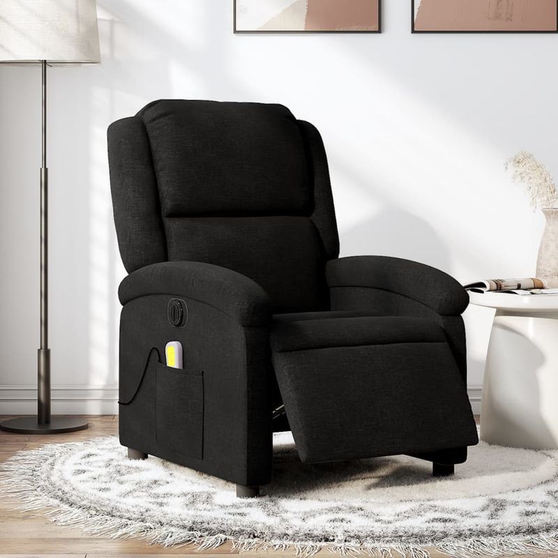 Ingrijire personala si Cosmetice - Sanatate si wellness - Articole wellness - Fotolii de masaj - Fotoliu electric de masaj rabatabil, negru, textil - Infinity.ro
