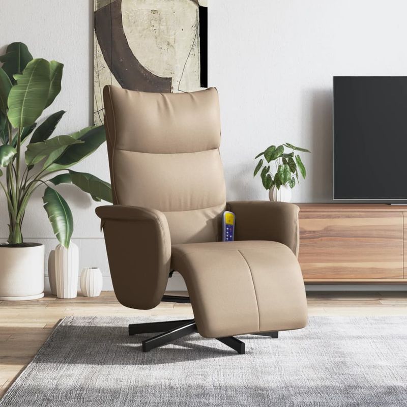 Ingrijire personala si Cosmetice - Sanatate si wellness - Articole wellness - Fotolii de masaj - Fotoliu de masaj rabatabil, cappuccino, piele ecologica - Infinity.ro