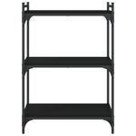 Casa si Gradina - Mobilier - Biblioteci si rafturi - Biblioteci - Biblioteca cu 3 niveluri, negru, 60x30x86 cm, lemn prelucrat - Infinity.ro