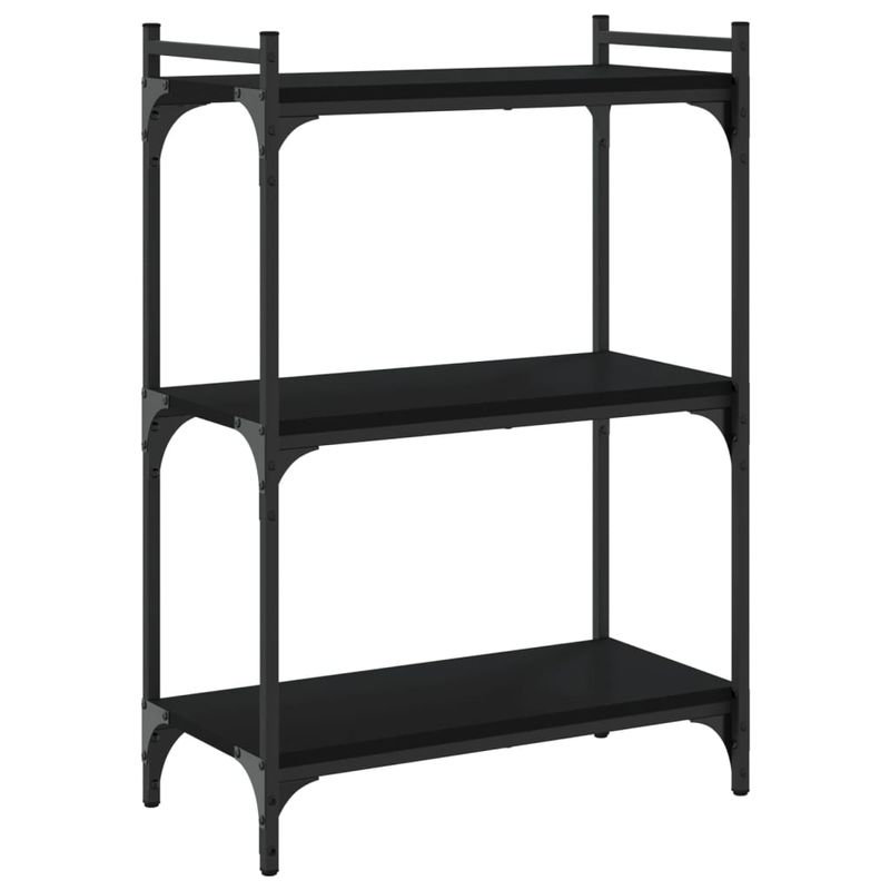 Casa si Gradina - Mobilier - Biblioteci si rafturi - Biblioteci - Biblioteca cu 3 niveluri, negru, 60x30x86 cm, lemn prelucrat - Infinity.ro