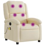 Ingrijire personala si Cosmetice - Sanatate si wellness - Articole wellness - Fotolii de masaj - Fotoliu rabatabil de masaj, crem, material textil - Infinity.ro