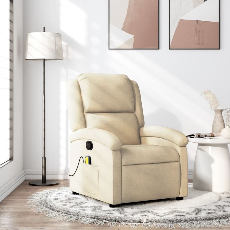 Ingrijire personala si Cosmetice - Sanatate si wellness - Articole wellness - Fotolii de masaj - Fotoliu rabatabil de masaj, crem, material textil - Infinity.ro