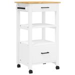 Casa si Gradina - Bucatarie si vesela - Ustensile bucatarie - Cosuri servire - Carucior de bucatarie „MONZA”, 48x40x90 cm, lemn masiv de pin - Infinity.ro