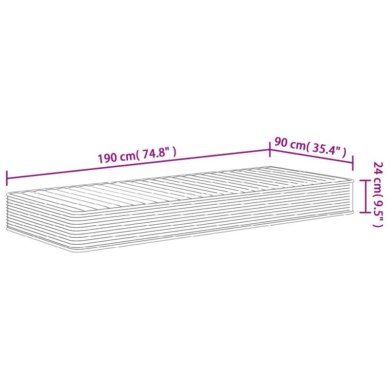 Casa si Gradina - Mobilier - Saltele si somiere - Saltele - Saltea din spuma Single Size, fermitate medie moale, 90x190 cm - Infinity.ro