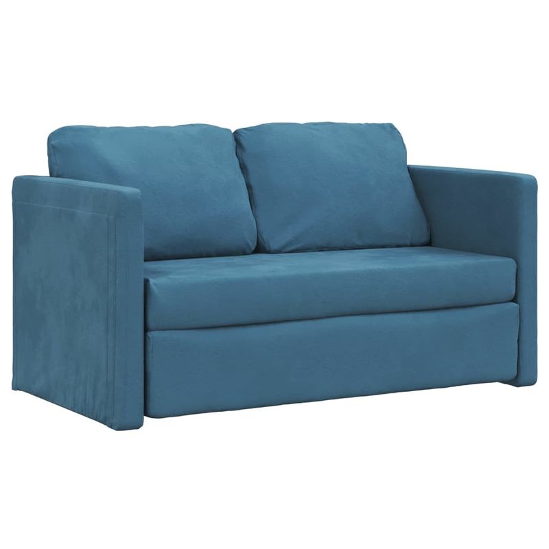 Casa si Gradina - Mobilier - Canapele si coltare - Canapele - Canapea extensibila de podea 2 in 1, albastru, 122x204x55 cm - Infinity.ro