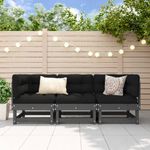Casa si Gradina - Gradina si terasa - Mobilier exterior - Canapele si fotolii gradina - Set mobilier de gradina, 3 piese, gri, lemn masiv de pin - Infinity.ro