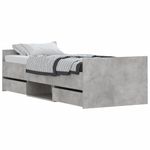 Casa si Gradina - Mobilier - Paturi si accesorii - Paturi - Cadru de pat cu tablie la cap/picioare, gri beton, 75x190 cm - Infinity.ro