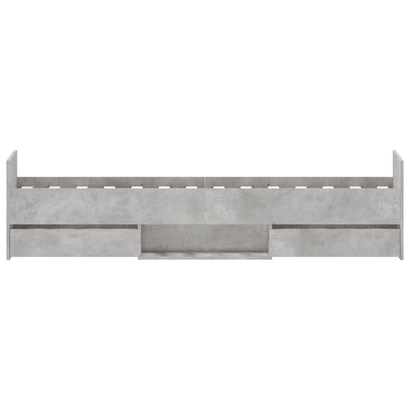 Casa si Gradina - Mobilier - Paturi si accesorii - Paturi - Cadru de pat cu tablie la cap/picioare, gri beton, 75x190 cm - Infinity.ro