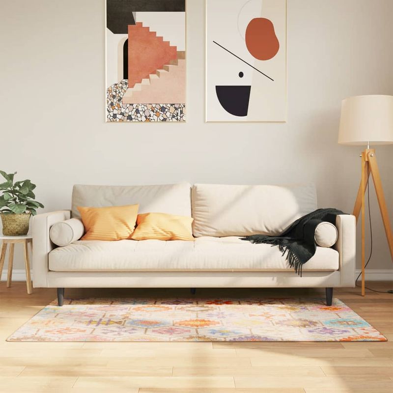 Casa si Gradina - Textile si covoare - Covoare - Covoare casa - Covor lavabil, multicolor, 80x150 cm, anti-alunecare, albastru și alb - Infinity.ro