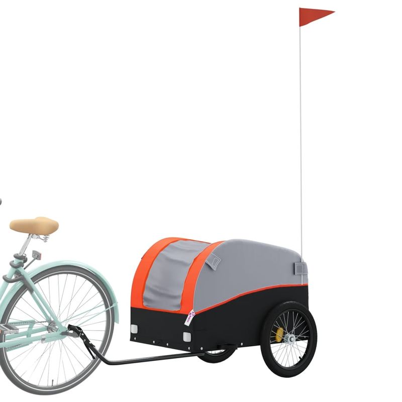 Sport si Outdoor - Ciclism - Accesorii pentru biciclete - Remorci biciclete - Remorca pentru biciclete, negru și portocaliu, 45 kg, fier, mărime 126x63x63 cm - Infinity.ro
