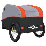 Sport si Outdoor - Ciclism - Accesorii pentru biciclete - Remorci biciclete - Remorca pentru biciclete, negru și portocaliu, 45 kg, fier, mărime 126x63x63 cm - Infinity.ro