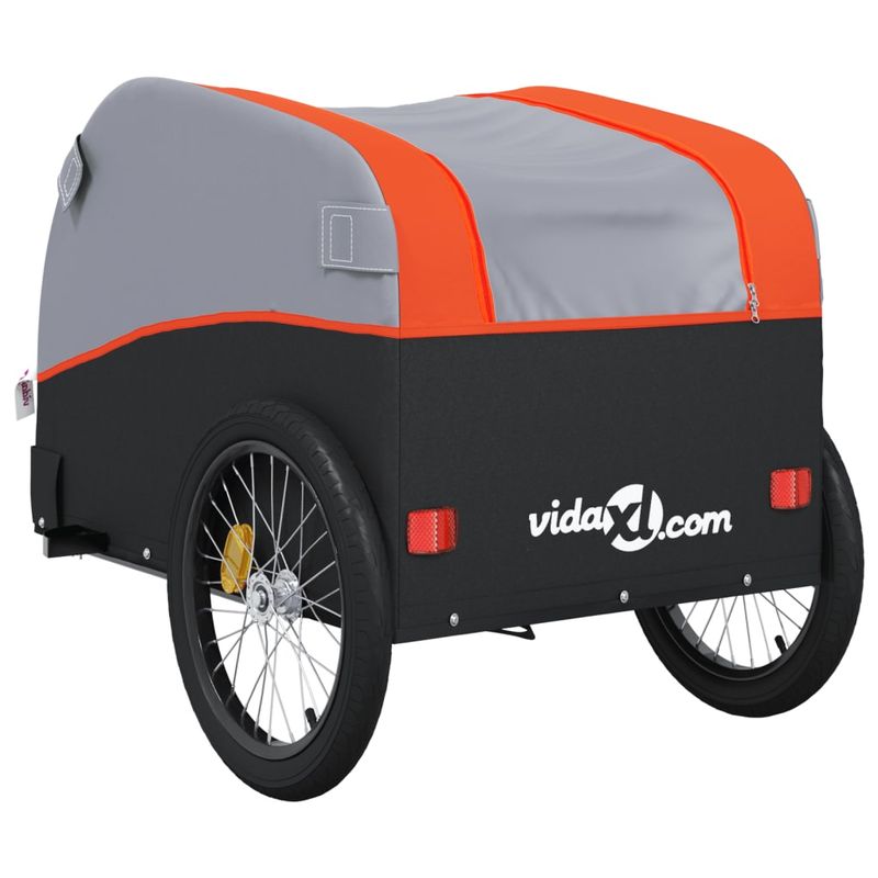 Sport si Outdoor - Ciclism - Accesorii pentru biciclete - Remorci biciclete - Remorca pentru biciclete, negru și portocaliu, 45 kg, fier, mărime 126x63x63 cm - Infinity.ro