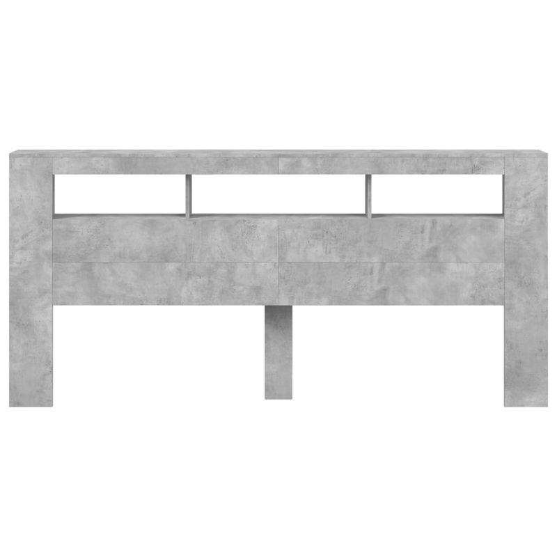 Casa si Gradina - Mobilier - Paturi si accesorii - Accesorii paturi - Tablie de pat cu LED, gri beton, 220x18,5x103,5 cm, lemn - Infinity.ro