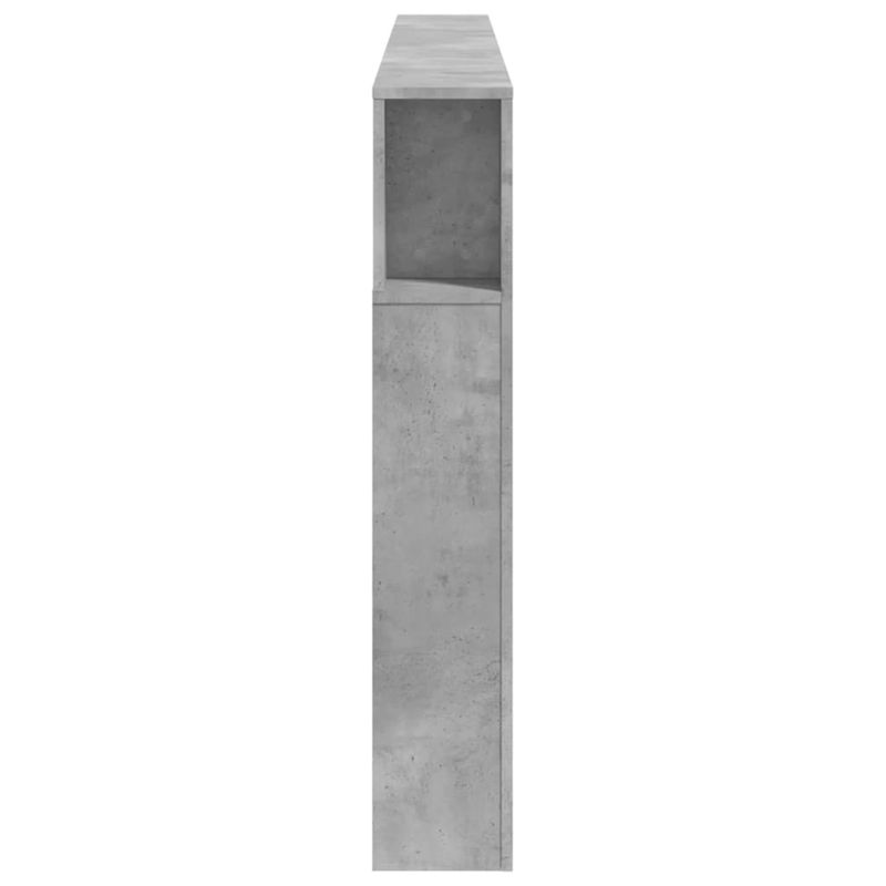 Casa si Gradina - Mobilier - Paturi si accesorii - Accesorii paturi - Tablie de pat cu LED, gri beton, 220x18,5x103,5 cm, lemn - Infinity.ro