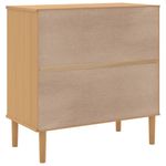 Casa si Gradina - Mobilier - Comode si corpuri - Comode - Servanta SENJA, aspect ratan maro, 80x40x80 cm, lemn masiv pin - Infinity.ro