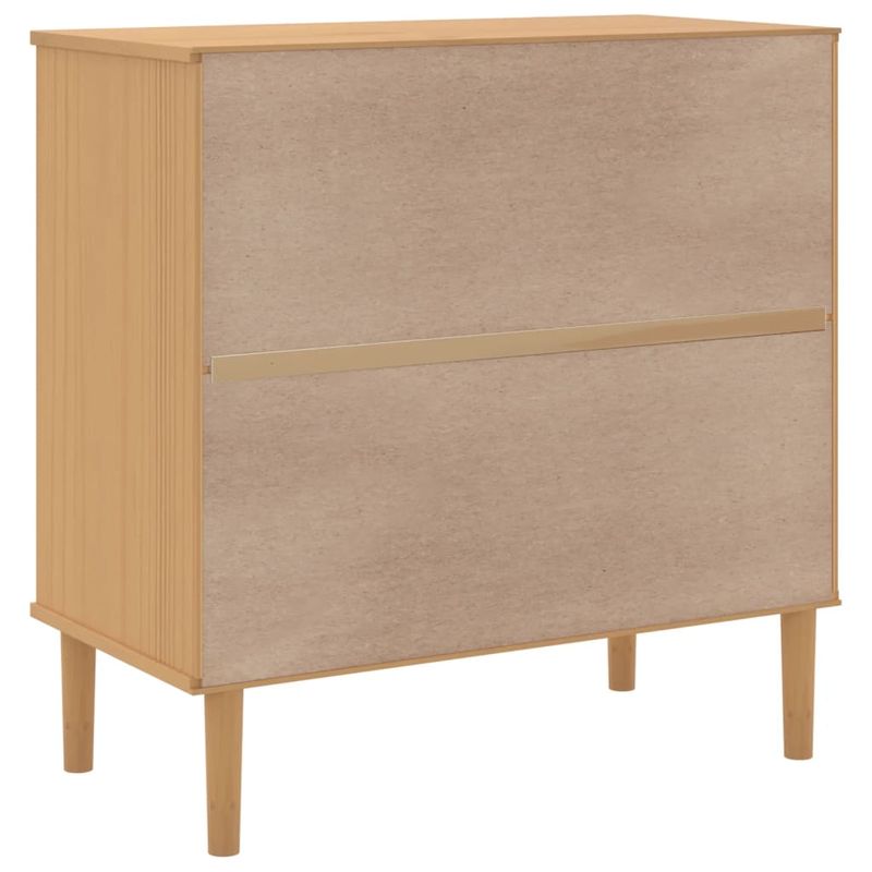 Casa si Gradina - Mobilier - Comode si corpuri - Comode - Servanta SENJA, aspect ratan maro, 80x40x80 cm, lemn masiv pin - Infinity.ro