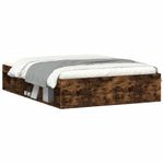 Casa si Gradina - Mobilier - Paturi si accesorii - Paturi - Cadru de pat dublu, stejar fumuriu, 135x190 cm - Infinity.ro