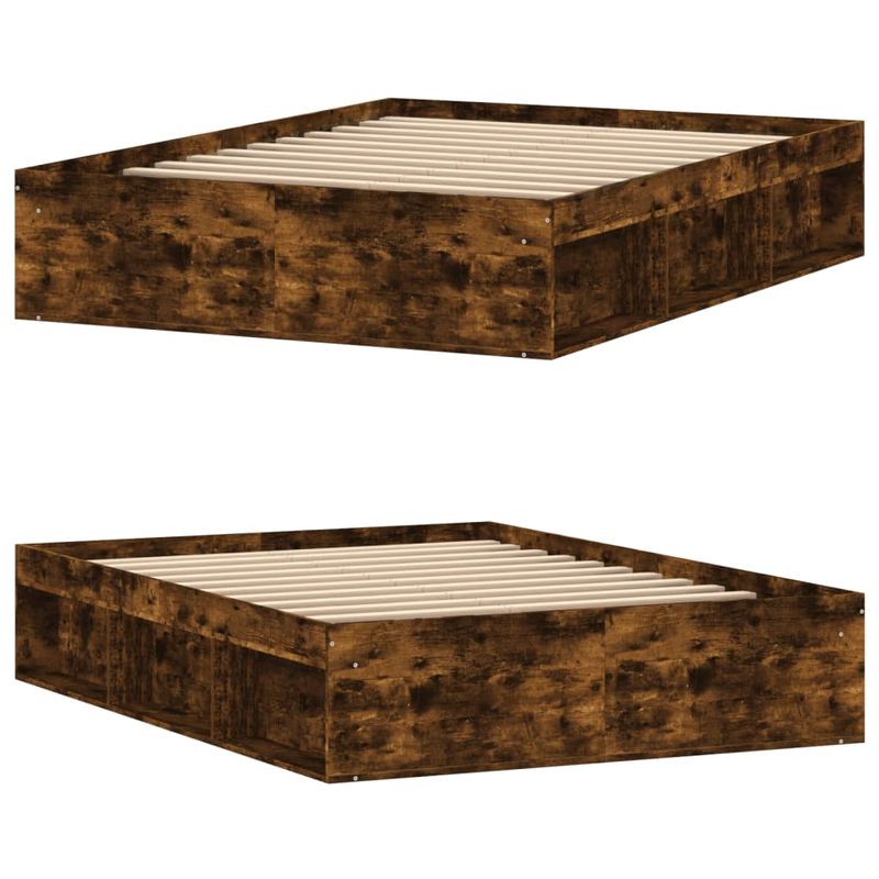Casa si Gradina - Mobilier - Paturi si accesorii - Paturi - Cadru de pat dublu, stejar fumuriu, 135x190 cm - Infinity.ro
